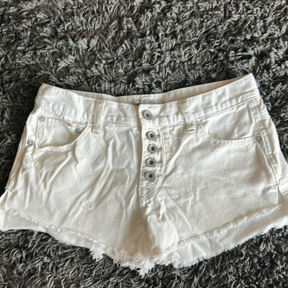 White button fly free people Jean shorts size 24